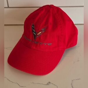 Richardson Corvette Vette Embroidered Logo Hat Cap OSFM Red Black Official